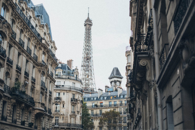 Parisian street eiffel tower Finding France