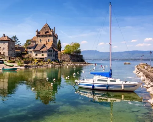 The Yvoire Castle on Lake Geneva, France
